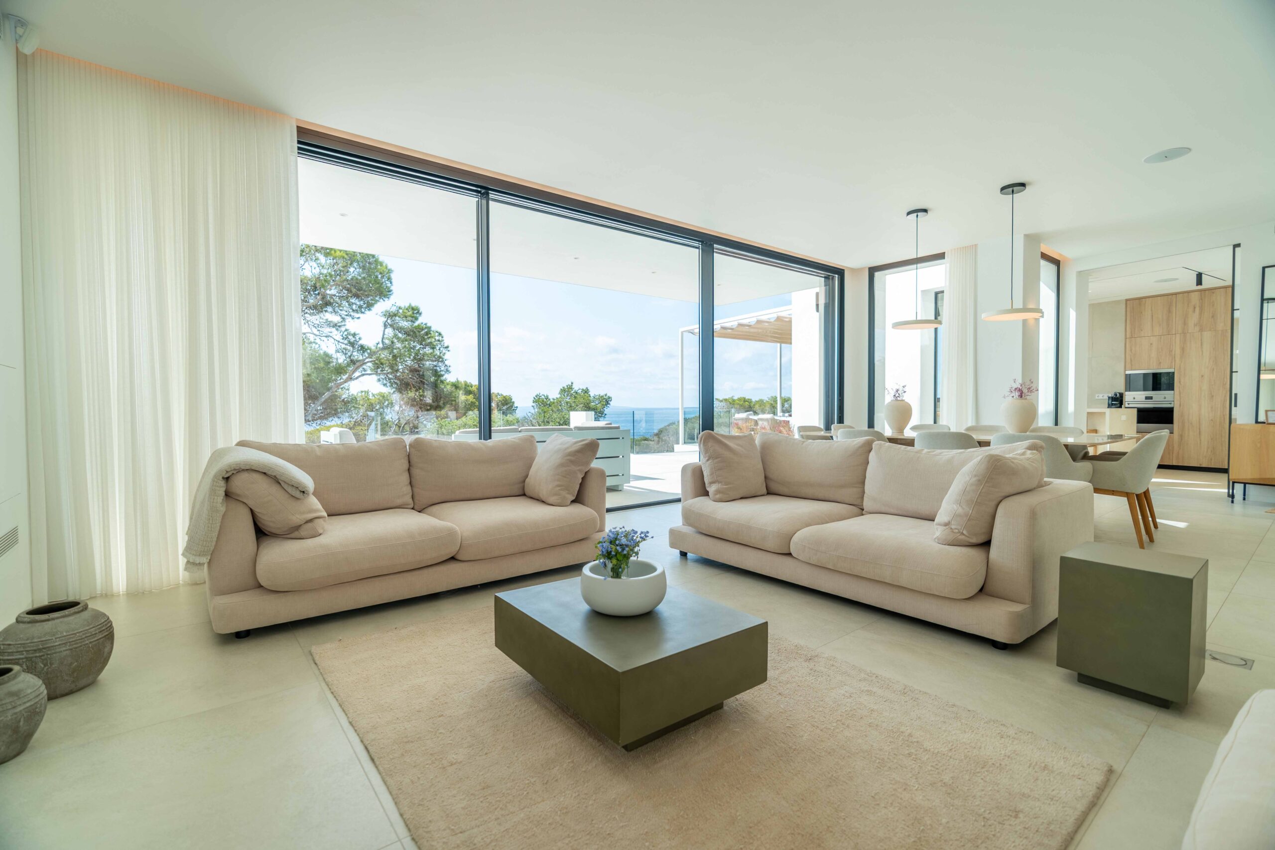 Interiors of the ibiza rental villa Sa Careneta. In Cap Martinet.